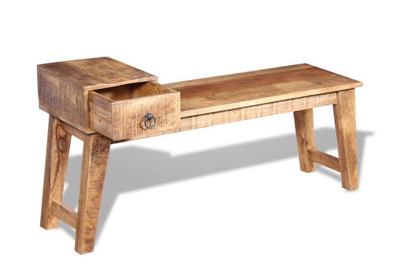 Benk med Skuff Solid Mango Tre 120x36x60 cm - Mangotre - Møbler - Stoler & lenestoler - Benk - Entrebenk - Entrebenk med oppbevaring