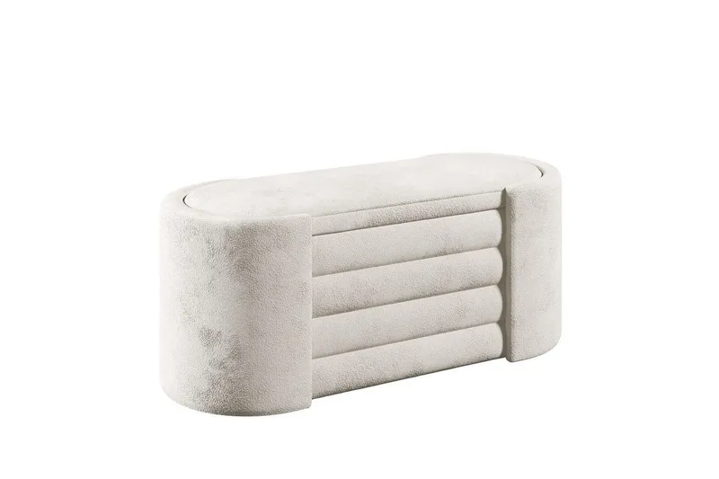 Benk Veyaa Krem i Boks - Cremehvit - Møbler - Stoler & lenestoler - Krakk - Fotskammel - Sovbar fotskammel