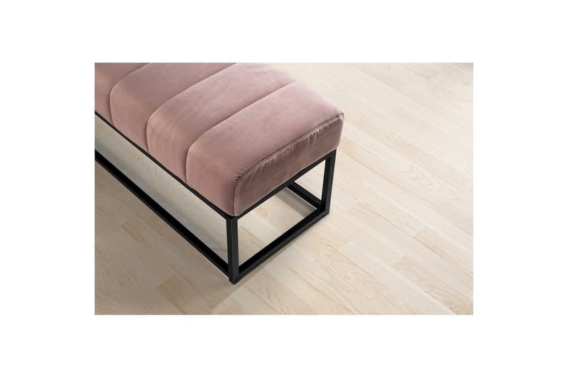 Benke Wohnling fløyelstrukket moderne quiltet elegant metallramme Rosa - Rosa - Møbler - Stoler & lenestoler - Benk - Entrebenk