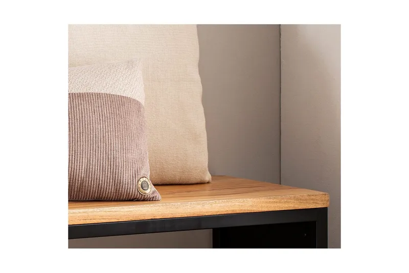 Benke Wohnling Industriell massivtre akasie sete steinlook metallramme - Møbler - Stoler & lenestoler - Benk - Entrebenk