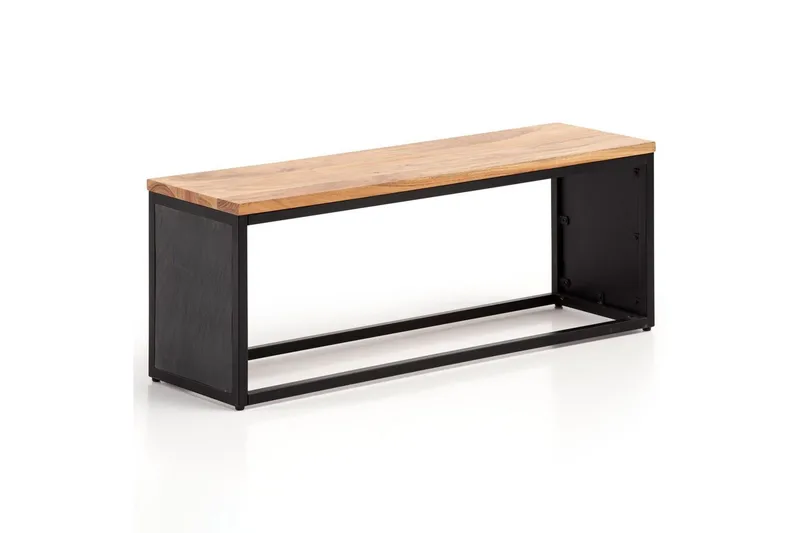 Benke Wohnling Industriell massivtre akasie sete steinlook metallramme, undefined
