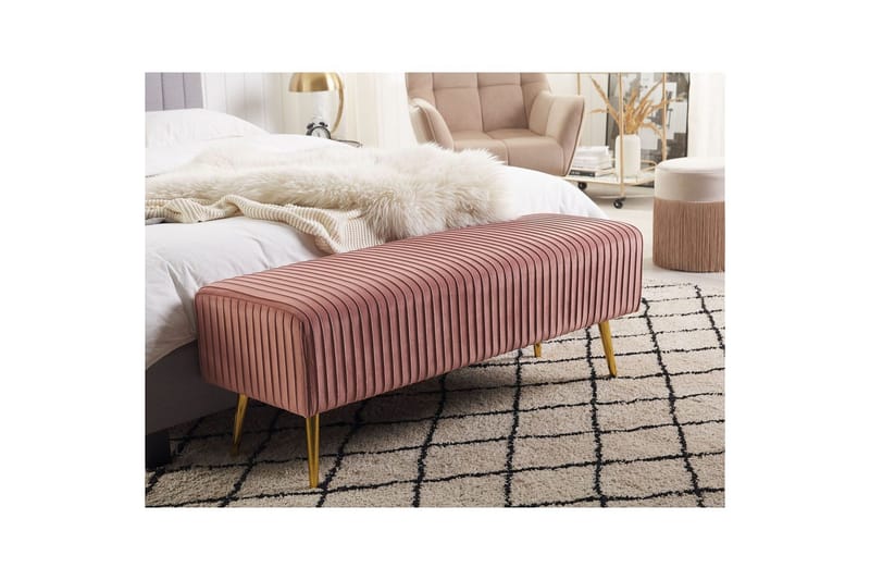 Benken Paterson Rosa/Gull - Rosa/Gull - Møbler - Stoler & lenestoler - Benk - Entrebenk