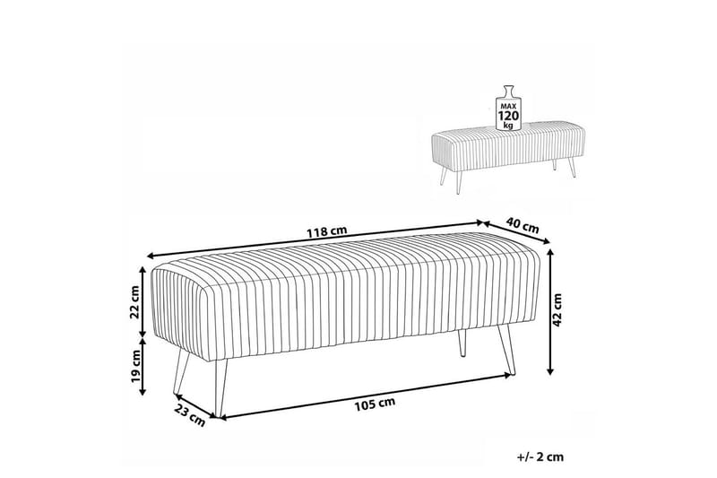 Benken Paterson Rosa/Gull - Rosa/Gull - Møbler - Stoler & lenestoler - Benk - Entrebenk