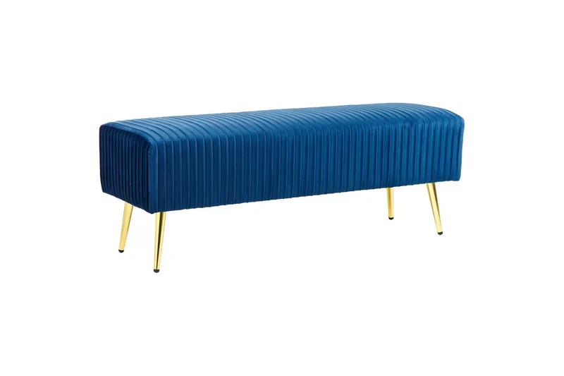 Benken Paterson Blå/Gull - Blå/Gull - Møbler - Stoler & lenestoler - Benk - Entrebenk