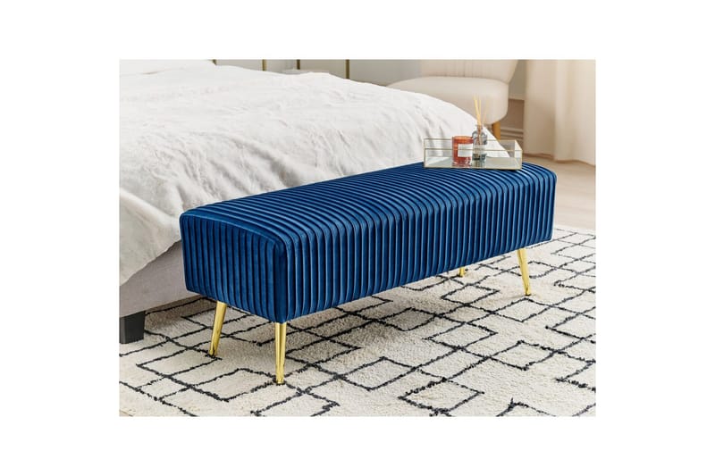 Benken Paterson Blå/Gull - Blå/Gull - Møbler - Stoler & lenestoler - Benk - Entrebenk