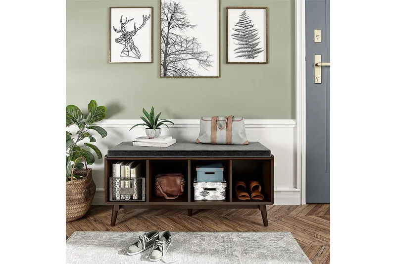 Brittany Sittebenk 118 cm Brun - Novogratz - Møbler - Stoler & lenestoler - Benk - Entrebenk - Entrebenk med oppbevaring