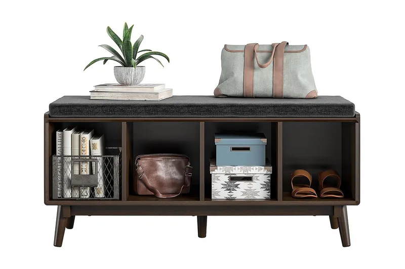 Brittany Sittebenk 118 cm Brun - Novogratz - Møbler - Stoler & lenestoler - Benk - Entrebenk - Entrebenk med oppbevaring