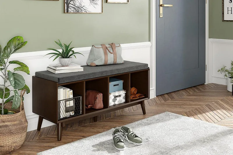 Brittany Sittebenk 118 cm Brun - Novogratz - Møbler - Stoler & lenestoler - Benk - Entrebenk - Entrebenk med oppbevaring