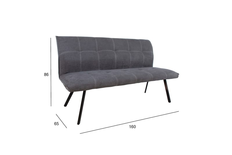 Eddy Sofa 160 cm Grå - Benk - Benk med ryggstøtte