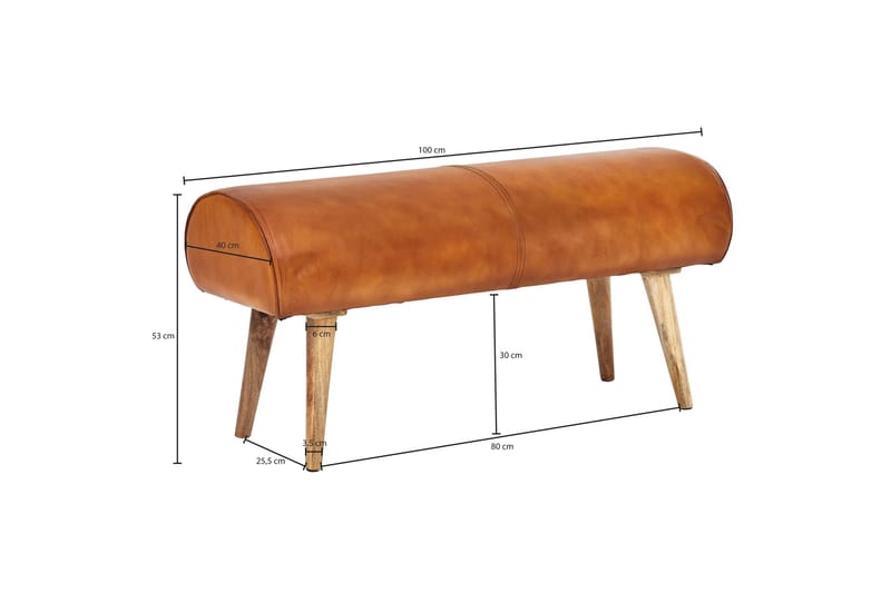 Ednesha Sittebenk - Brun - Møbler - Stoler & lenestoler - Benk - Entrebenk