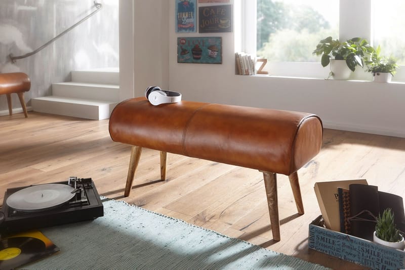 Ednesha Sittebenk - Brun - Møbler - Stoler & lenestoler - Benk - Entrebenk