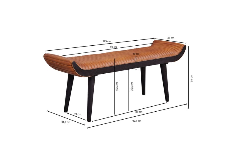 Eikleberry Sittebenk - Brun - Møbler - Stoler & lenestoler - Benk - Entrebenk