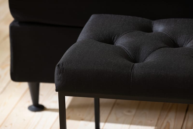 Ella Benk 120cm Dypheftet - Svart - Møbler - Stoler & lenestoler - Benk - Entrebenk