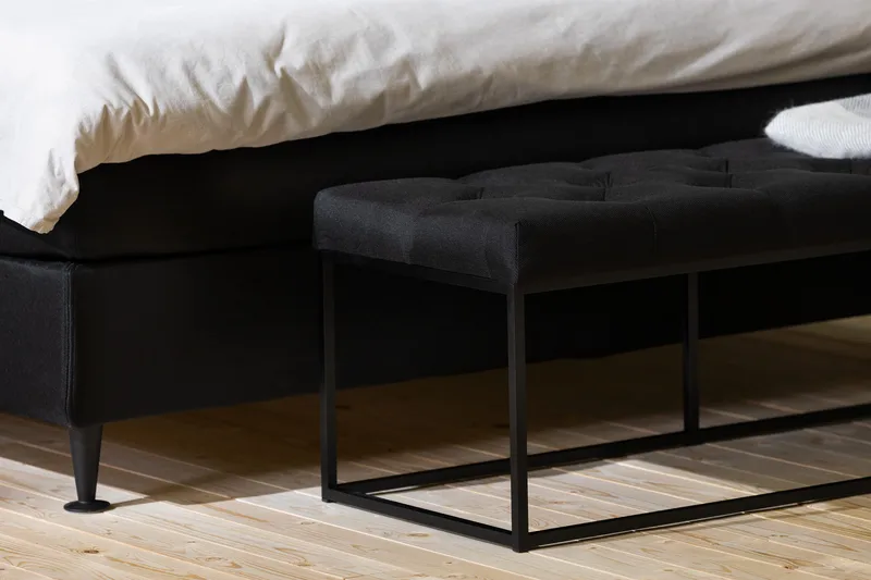 Ella Benk 120cm Dypheftet - Svart - Møbler - Stoler & lenestoler - Benk - Entrebenk