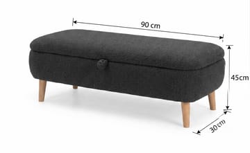 Benk Atelier Del Sofa Rena (90 x 45 x 30 cm) Antrasitt - Antrasitt - Møbler - Stoler & lenestoler - Benk - Entrebenk - Entrebenk med oppbevaring