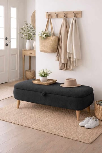 Benk Atelier Del Sofa Rena (90 x 45 x 30 cm) Antrasitt - Antrasitt - Møbler - Stoler & lenestoler - Benk - Entrebenk - Entrebenk med oppbevaring