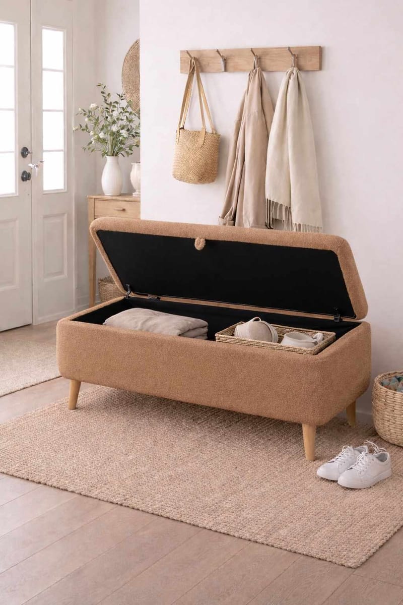 Benk Atelier Del Sofa Rena (90 x 45 x 30 cm) Brun - Brun - Møbler - Stoler & lenestoler - Benk - Entrebenk - Entrebenk med oppbevaring