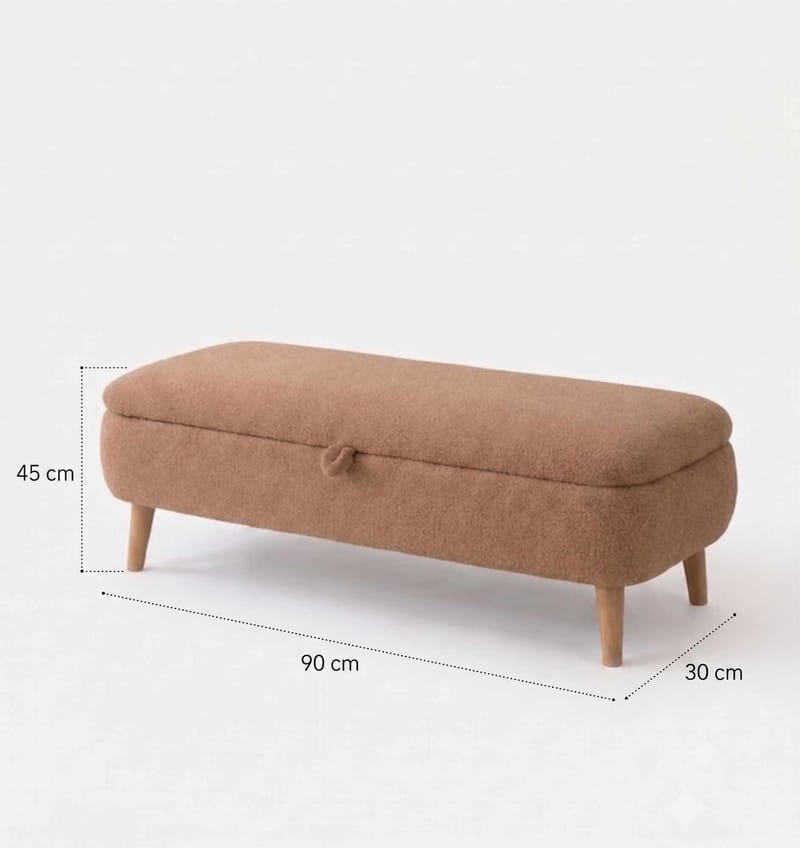Benk Atelier Del Sofa Rena (90 x 45 x 30 cm) Brun - Brun - Møbler - Stoler & lenestoler - Benk - Entrebenk - Entrebenk med oppbevaring