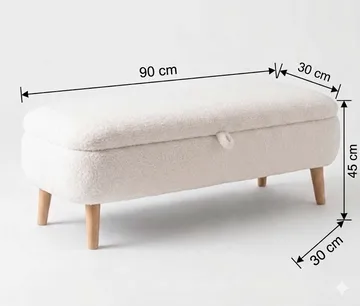 Benk Atelier Del Sofa Rena (90 x 45 x 30 cm) Hvit - Hvit - Møbler - Stoler & lenestoler - Benk - Entrebenk - Entrebenk med oppbevaring