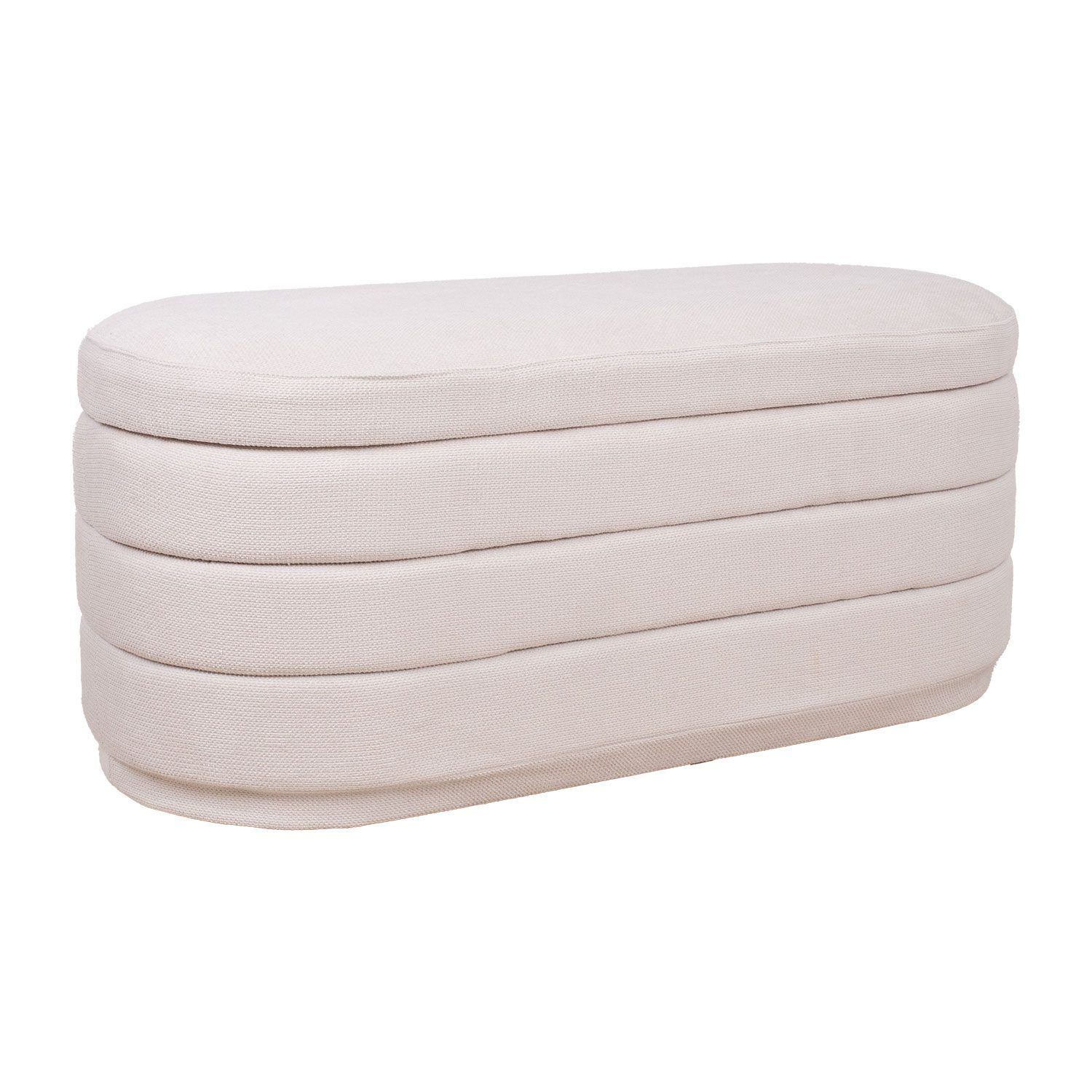 Benk HOME4YOU Hiro 104x44xh44 cm med oppbevaring Hvit - hvit