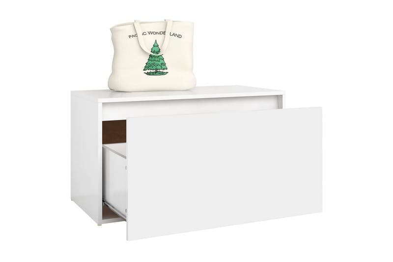 Gangbenk 80x40x45 cm hvit sponplate - Hvit - Møbler - Stoler & lenestoler - Benk - Entrebenk - Entrebenk med oppbevaring
