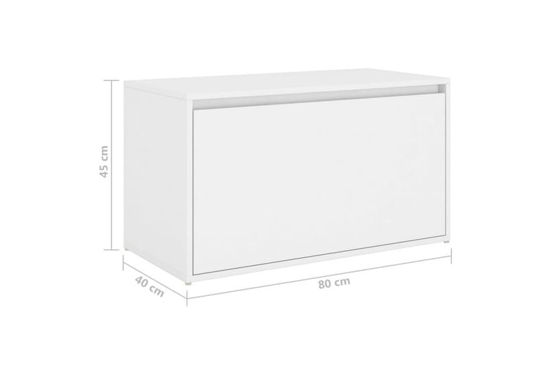 Gangbenk 80x40x45 cm hvit sponplate - Hvit - Entrebenk med oppbevaring - Sittebenk med oppbevaring - Oppbevaringsbenk - Entrebenk - Benk