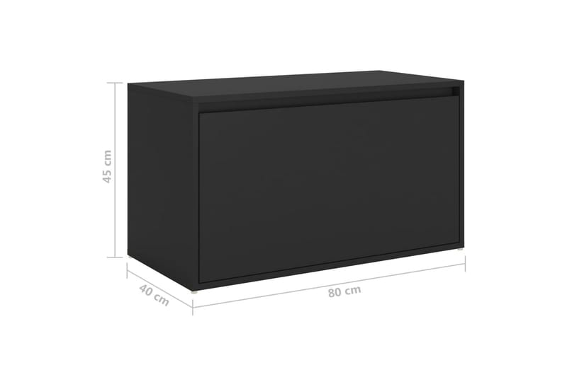 Gangbenk 80x40x45 cm svart sponplate - Svart - Entrebenk med oppbevaring - Sittebenk med oppbevaring - Oppbevaringsbenk - Entrebenk - Benk