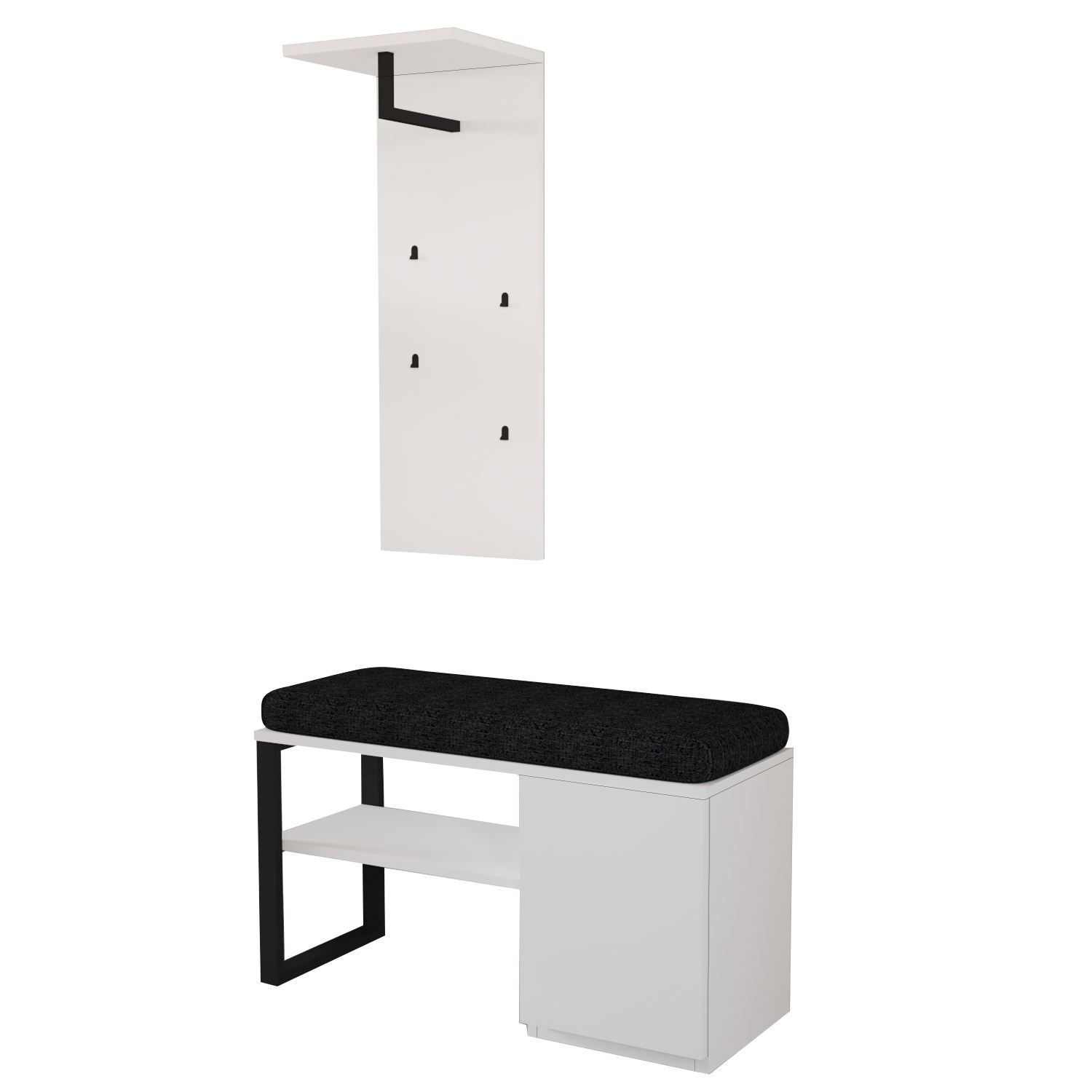 Uniqo Hallstativsett 35x90x35 cm - Hvit