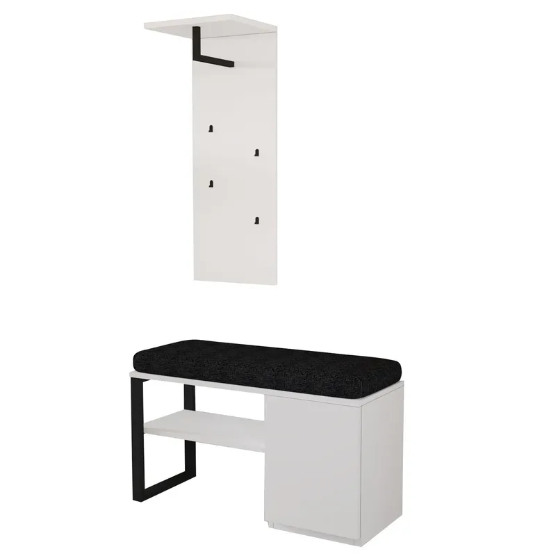 Uniqo Hallstativsett 35x90x35 cm - Hvit - Møbler - Stoler & lenestoler - Benk - Entrebenk - Entrebenk med oppbevaring