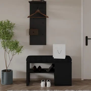 Uniqo Hallstativsett 35x90x35 cm - Svart - Møbler - Stoler & lenestoler - Benk - Entrebenk - Entrebenk med oppbevaring