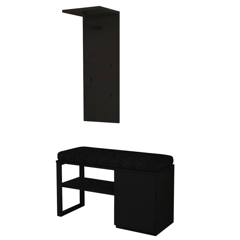 Uniqo Hallstativsett 35x90x35 cm - Svart - Møbler - Stoler & lenestoler - Benk - Entrebenk - Entrebenk med oppbevaring
