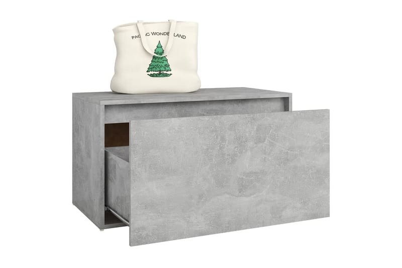Gangbenk 80x40x45 cm betonggrå sponplate - Grå - Møbler - Stoler & lenestoler - Benk - Entrebenk - Entrebenk med oppbevaring