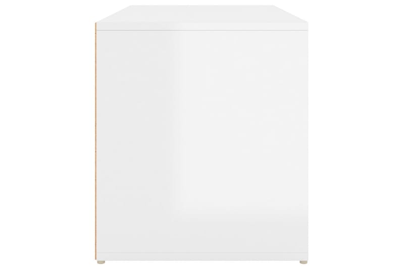 Gangbenk 80x40x45 cm høyglans hvit sponplate - Hvit - Entrebenk med oppbevaring - Sittebenk med oppbevaring - Oppbevaringsbenk - Entrebenk - Benk