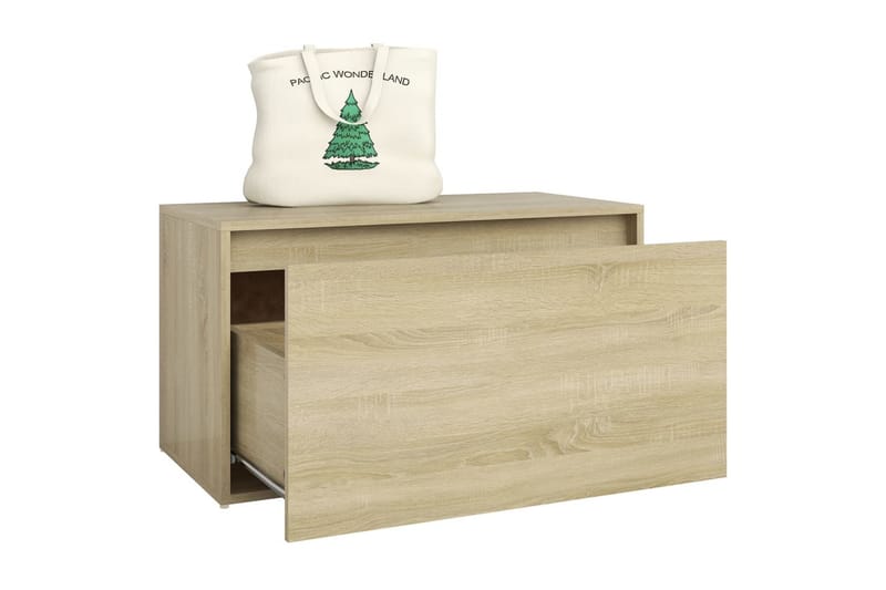 Gangbenk 80x40x45 cm sonoma eik sponplate - Brun - Møbler - Stoler & lenestoler - Benk - Entrebenk - Entrebenk med oppbevaring