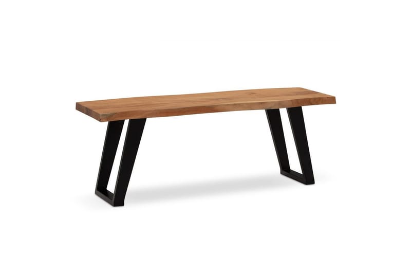 Garderobebenk Wohnling Solid Akasietre 120 cm Treetopp Hall Svart, vinklet løper - Svart, vinklet løper - Møbler - Stoler & lenestoler - Benk - Entrebenk