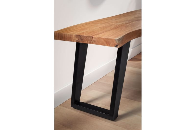 Garderobebenk Wohnling Solid Akasietre 120 cm Treetopp Hall Svart, vinklet løper - Svart, vinklet løper - Møbler - Stoler & lenestoler - Benk - Entrebenk