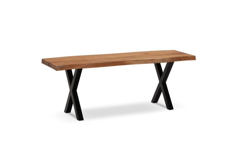Garderobebenk Wohnling Solid Akasietre 120 cm Treetopp Hall Svart, X-ramme - Svart, X-ramme - Møbler - Stoler & lenestoler - Benk - Entrebenk