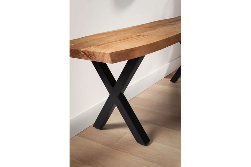 Garderobebenk Wohnling Solid Akasietre 120 cm Treetopp Hall Svart, X-ramme - Svart, X-ramme - Møbler - Stoler & lenestoler - Benk - Entrebenk