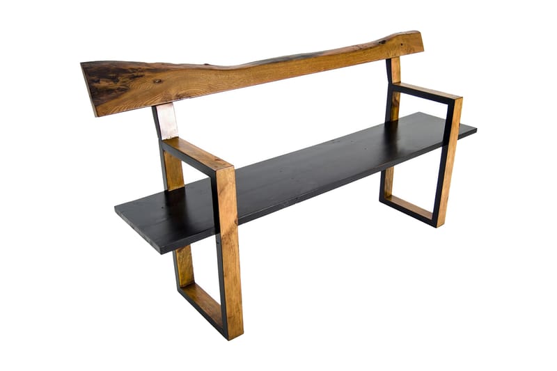 Harrouch Sittebenk 135 cm - Valnøtt / Brun / Mørkebrun / Svart - Møbler - Stoler & lenestoler - Benk
