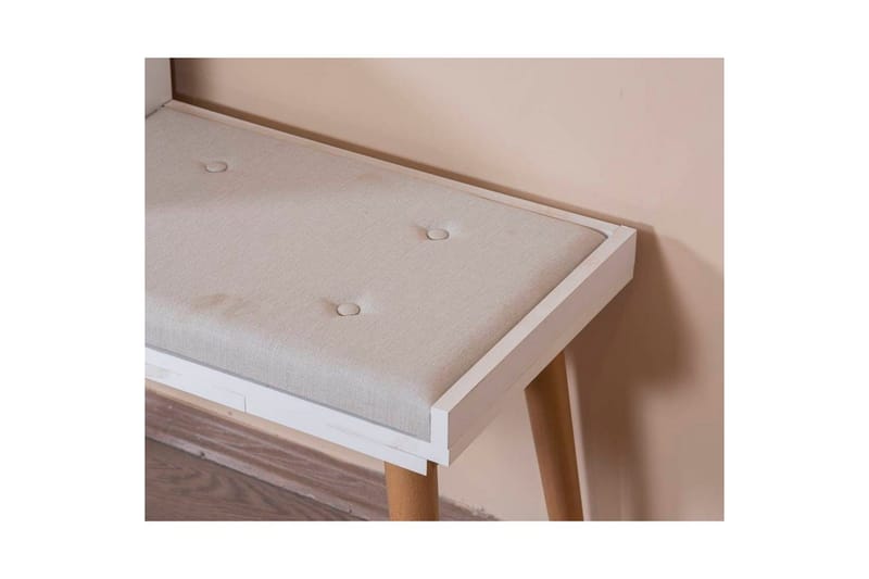 Benk Hvit / Eik - Hvit - Møbler - Stoler & lenestoler - Krakk