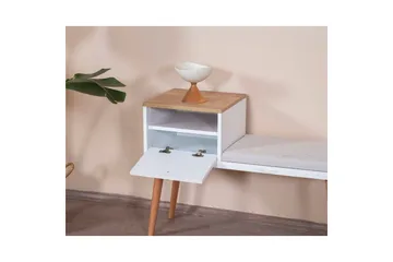 Benk Hvit / Eik - Hvit - Møbler - Stoler & lenestoler - Krakk