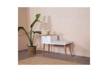 Benk Hvit / Eik - Hvit - Møbler - Stoler & lenestoler - Krakk
