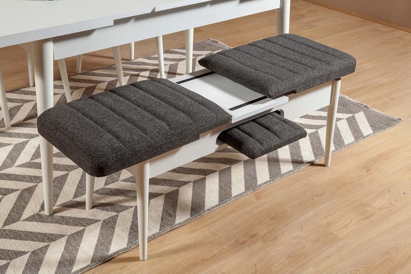 Idehult Benk 51 cm - Hvit / Antrasitt - Møbler - Stoler & lenestoler - Benk