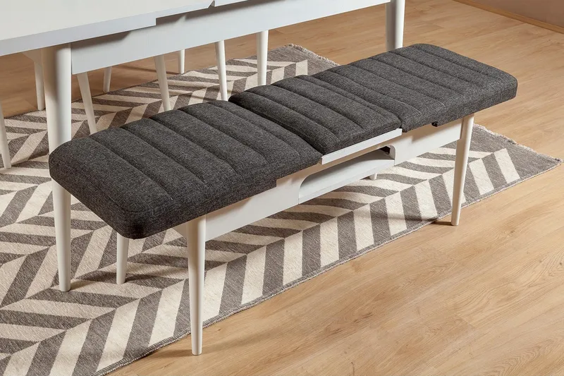 Idehult Benk 51 cm - Hvit / Antrasitt - Møbler - Stoler & lenestoler - Benk