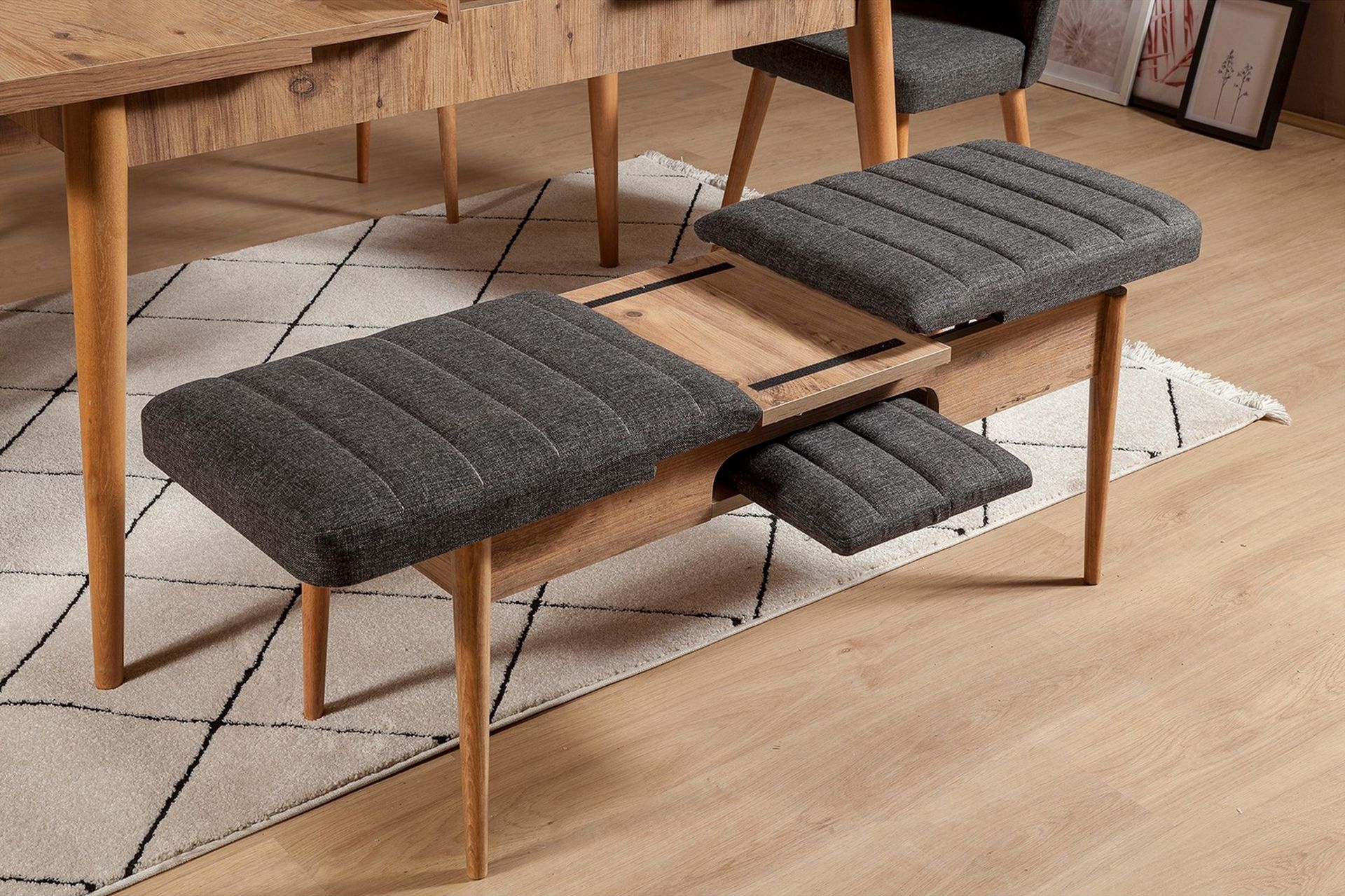 Idehult Benk 51 cm - Tre / Natur / Antrasitt - Møbler - Stoler & lenestoler - Benk