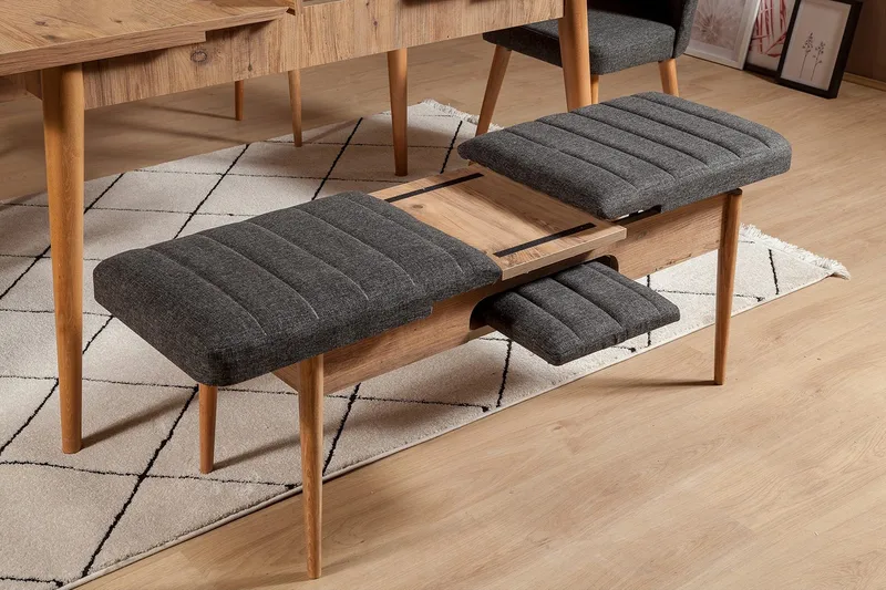 Idehult Benk 51 cm - Tre / Natur / Antrasitt - Møbler - Stoler & lenestoler - Benk - Entrebenk