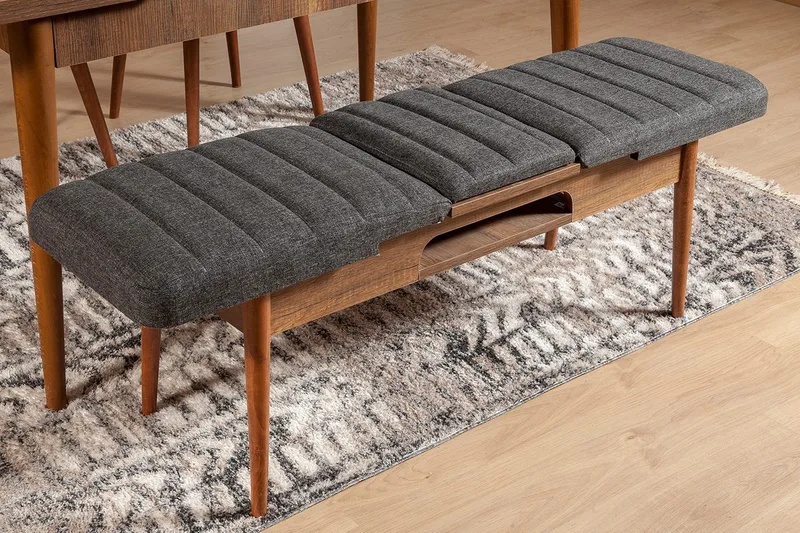 Idehult Benk 51 cm - Valnøtt / Antrasitt - Møbler - Stoler & lenestoler - Benk