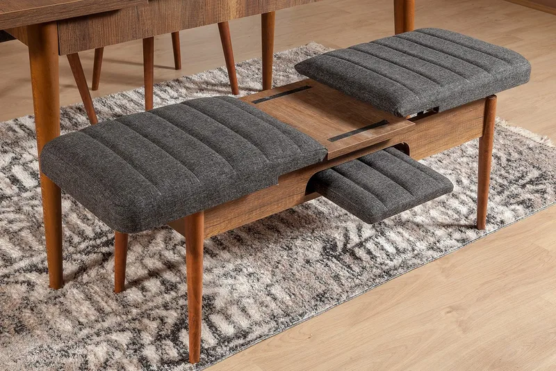 Idehult Benk 51 cm - Valnøtt / Antrasitt - Møbler - Stoler & lenestoler - Benk