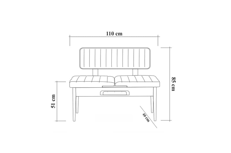 Idehult Benk 85 cm - Tre / Natur / Antrasitt - Benk - Benk med ryggstøtte