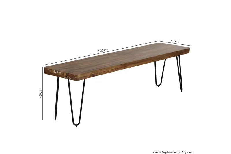 Jaelah Sittebenk - Brun - Møbler - Stoler & lenestoler - Benk - Entrebenk